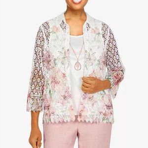 Alfred Dunner Petite 2 piece top P Medium